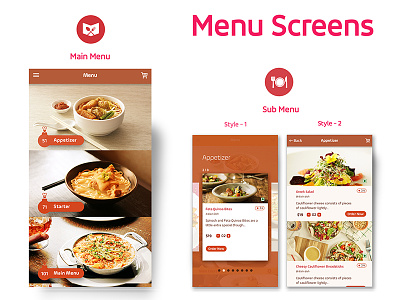 Menu Screen bakery food foodie hotel iphone menu photoshop restaurant sketch sub menu ui ui design