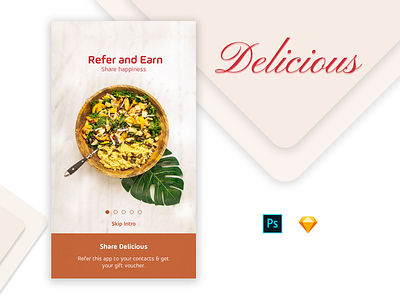 Refer and Earn cafe contact delicious design earn food foodie foodies happyness hotel iphone mobile ui app mobile ui kit refer restaurant restaurant app share template ui deisgn ui design