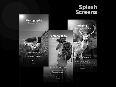 Dribbble Shots Sunny Night bloging mobile ui app personal blog photo and video sharing app. photography sunny ui kit walkover