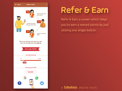 Refer & Earn business cafe food hotel iphone mobile ui kit refer earn restaurant ui design