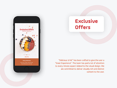 Exclusive Offer cafe delicious exclusive offer fast food hotel iphone mobile ui app multipurpose. restaurant splash screen ui design walkover