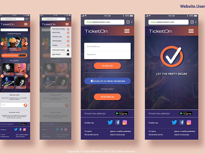 TicketON ● Website ● User invision offline orange prototyping purple sketch tickets ui ux uxuidesign website