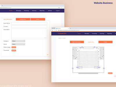 TicketON ● Website ● Business design flat orange purple ticket ui ui ux ui ux design userexperiance userinterface ux web