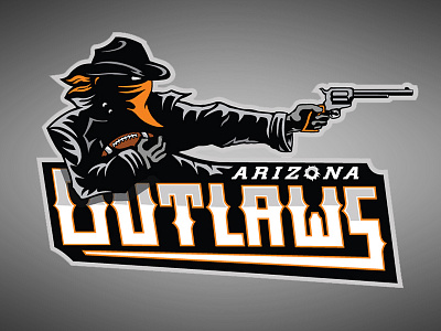 Outlaws branding football gun logo outlaw sports team