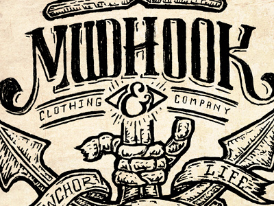 Mudhook Clothing & Co. - Roped Anchor Design anchor clothing illustration mudhook nautical rope vintage