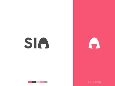 Sia Logo Design identify logo pink sia type