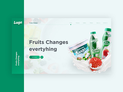 Luga website UI design daily ui green healthy luga milk minimalistic one page product ux ux ui web