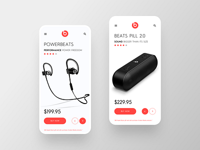 Beats product App concept app beats minimalist product ui uiux white