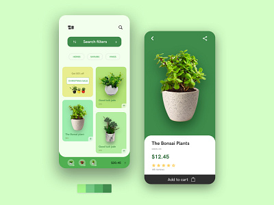 Plant Shopping App christmas design green ios minimal mobile mobile app mobile ui plant sketch ui vector