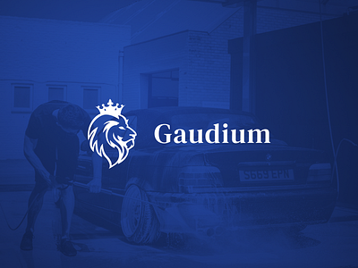 Gaudium - logo design challenge blue blue logo crown dark blue lion logo logo design logodesign serif