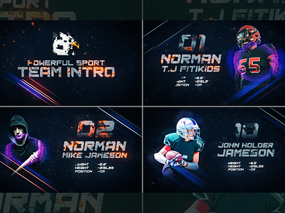 Sports Team Intro // Player Introducing // Action Sports animation motion graphics