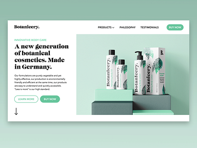 Botanicery. | Landingpage branding branding concept cosmetics freelance designer graphic design illustration landingpage packaging ui design