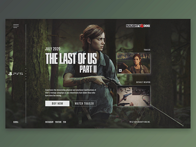 The Last of Us Pt. II | Landingpage freelancewebdesigner landingpage landingpagedesign ps4 ps5 thelastofus ui uidesign userinterfacedesign ux webdesign