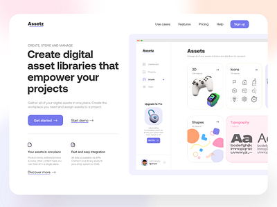 Assets Library | Landingpage + Dashboard