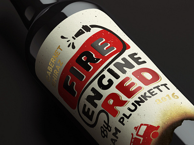 Fire Engine Red graphic design illustration illustrator package design packaging photoshop typography wine label wine label design