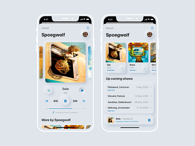Neumorphic music player FT. Spoegwolf music music app music player neumorphic ui ux