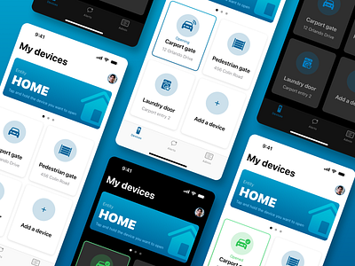 Lets open some doors app blue design home ios mobile remote success ui ux