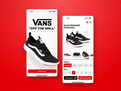 VANS ultrarange app apple branding design fan art ios red shoes sneakers ui ux vans