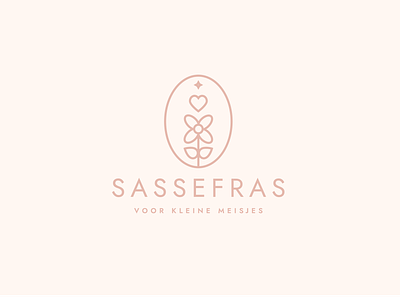 Sassefras baby brand cute design feminine flower girl logo logo design minimal modern pastel pink
