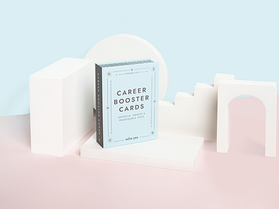 Career Booster Cards blue cards design elegant feminine minimal minimalist packaging