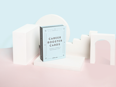 Career Booster Cards blue cards design elegant feminine minimal minimalist packaging