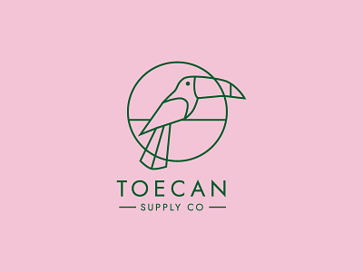 Toecan Supply Co Minimal Logo bird circle geometric geometry logo logo design logos minimal toucan tropical