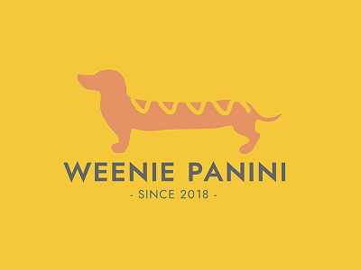 Weenie Panini Minimal Hotdog Logo dachshund dog dogs hot dog hotdog logo logo-design teckel