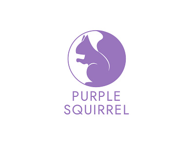 Purple Squirrel Logo animal circle cute elegant fun logo minimal simple squirrel