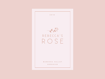 Rebecca's Rose Wine Label classic classy elegant feminine floral minimal pink pretty rose wine