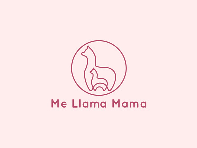 Me Llama Mama Logo adorable animal baby cute feminine lama llama logo minimal minimalist pink pretty