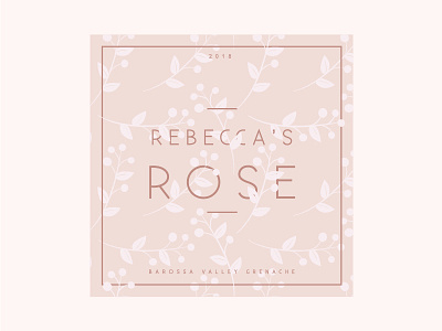 Rebecca's Rose Wine Label classic classy elegant feminine floral flowers label minimal packaging pink pretty wine