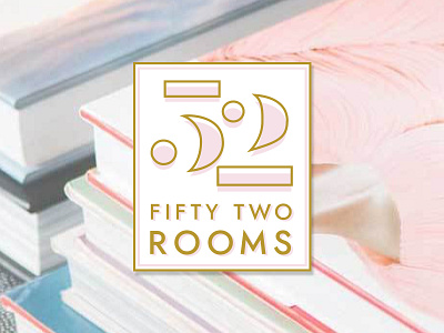 Fifty Two Rooms Logo decorative elegant feminine logo logo design numbers pink playful typeface typographic