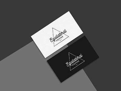 Equilateral Coffee dark hipster logo minimal modern script simple triangle