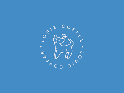 LOUIE COFFEE animal cafe coffee cute dog dogs lines logo youthful