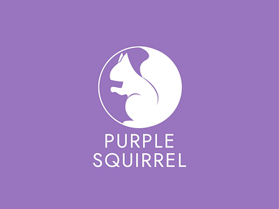 Purple Squirrel animal brand branding circle cute logo minimal modern purple simple squirrel
