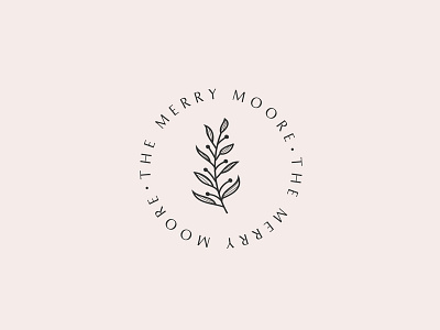 The Merry Moore boutique brand branding classic elegant feminine feminine logo floral illustration lines logo minimal minimalist pink pretty