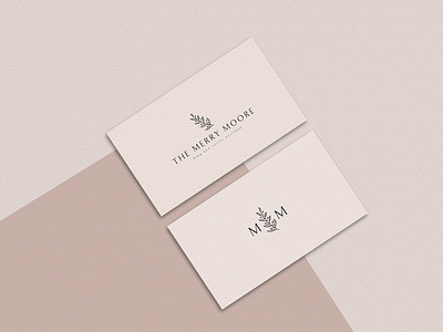 The Merry Moore boutique brand branding classic elegant feminine floral flower handdrawn logo minimal modern pink pretty