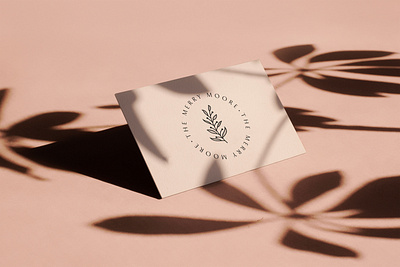 The Merry Moore branding bussiness card elegant feminine floral logo pink pretty shadow