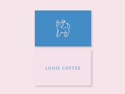 LOUIE COFFEE animal brand branding cafe coffee cute design dog feminine icon illustration logo logo design minimal minimalist modern pink pretty