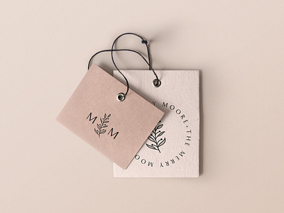 The Merry Moore brand branding classic cute elegant feminine floral label logo logo design minimal minimalist modern pink pretty tag typography