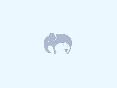 Elephant & Baby Logo adorable animal baby child children cute elephant flat logo logos minimal
