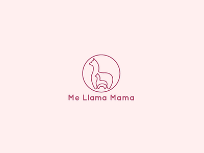 Me Llama Mama baby children cute feminine flat lama lines llama logo minimal