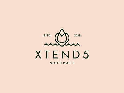 XTEND5 naturals brand branding classic cute elegant feminine illustration logo logo design minimal minimalist modern pink pretty typography