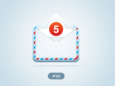 Icon of unread messages with PSD icon mail message