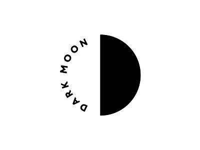 DARK MOON black circle dark logo logotype moon white