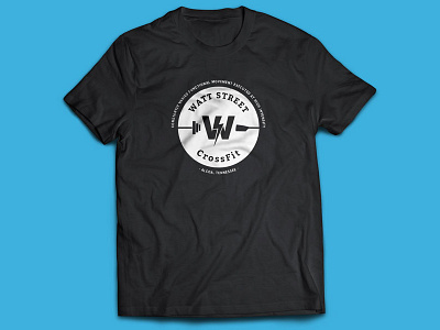 Watt Street t-shirt mockup crossfit electric ground rowing street t shirt watt weights