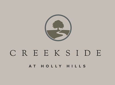 Creekside at Holly Hills - Neighborhood Branding community creek elegant logodesign natural neighborhood oak signage tree