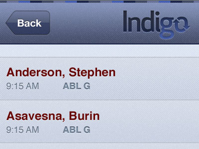 Indigo app blue indigo ipad iphone laboratory medical noise table texture ui