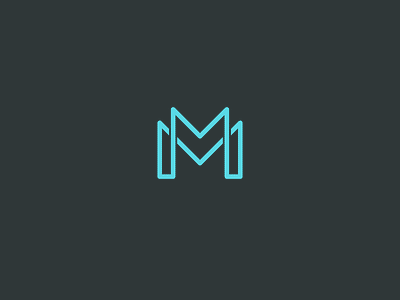 MMonogram blue electric letter m monogram