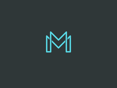 MMonogram blue electric letter m monogram